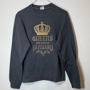 Gray and Gold Graphic Sweater